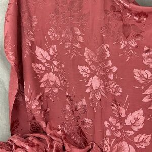 Interior Designer salmon pink jacquard floral fabric 174” x 45.5”